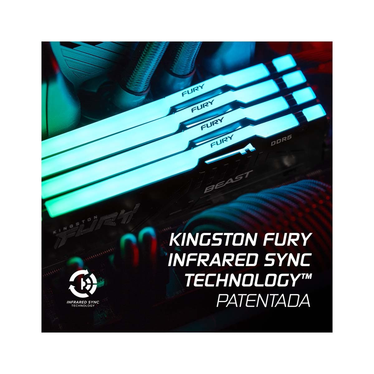 DDR5 16GB 6000MHz Kingston Fury Beast RGB RAM Memory For Desktop PC