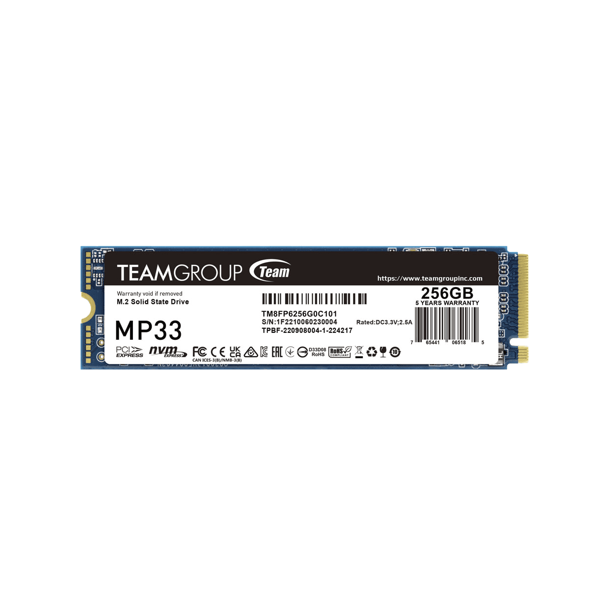 SSD (M2) NVMe 256GB Teamgroup Gen3 (2200X1200) Oem Solid State Drive