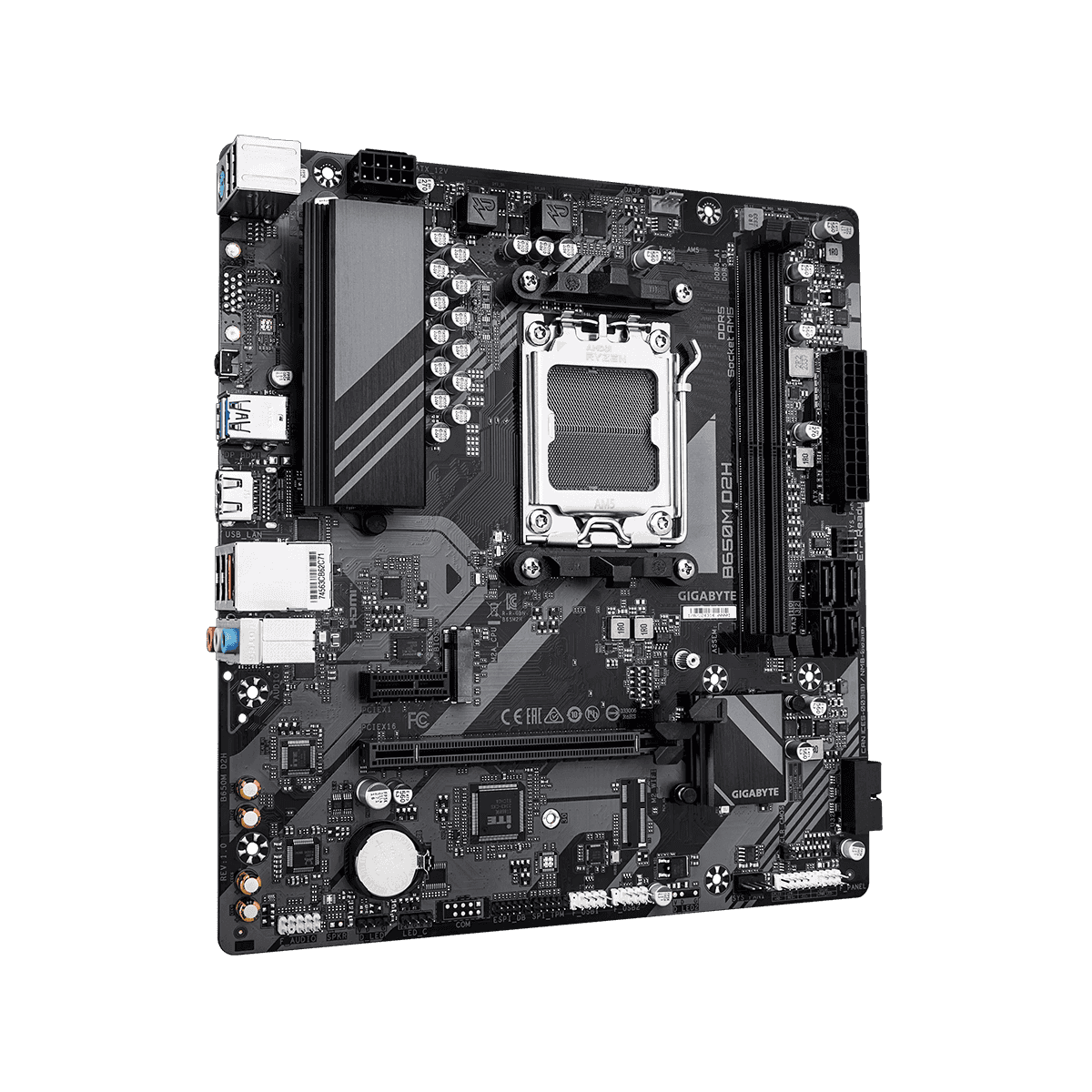 Gigabyte B650m D2h PCIe 4 USB 3.2 2DDR5 Ryzen Motherboard