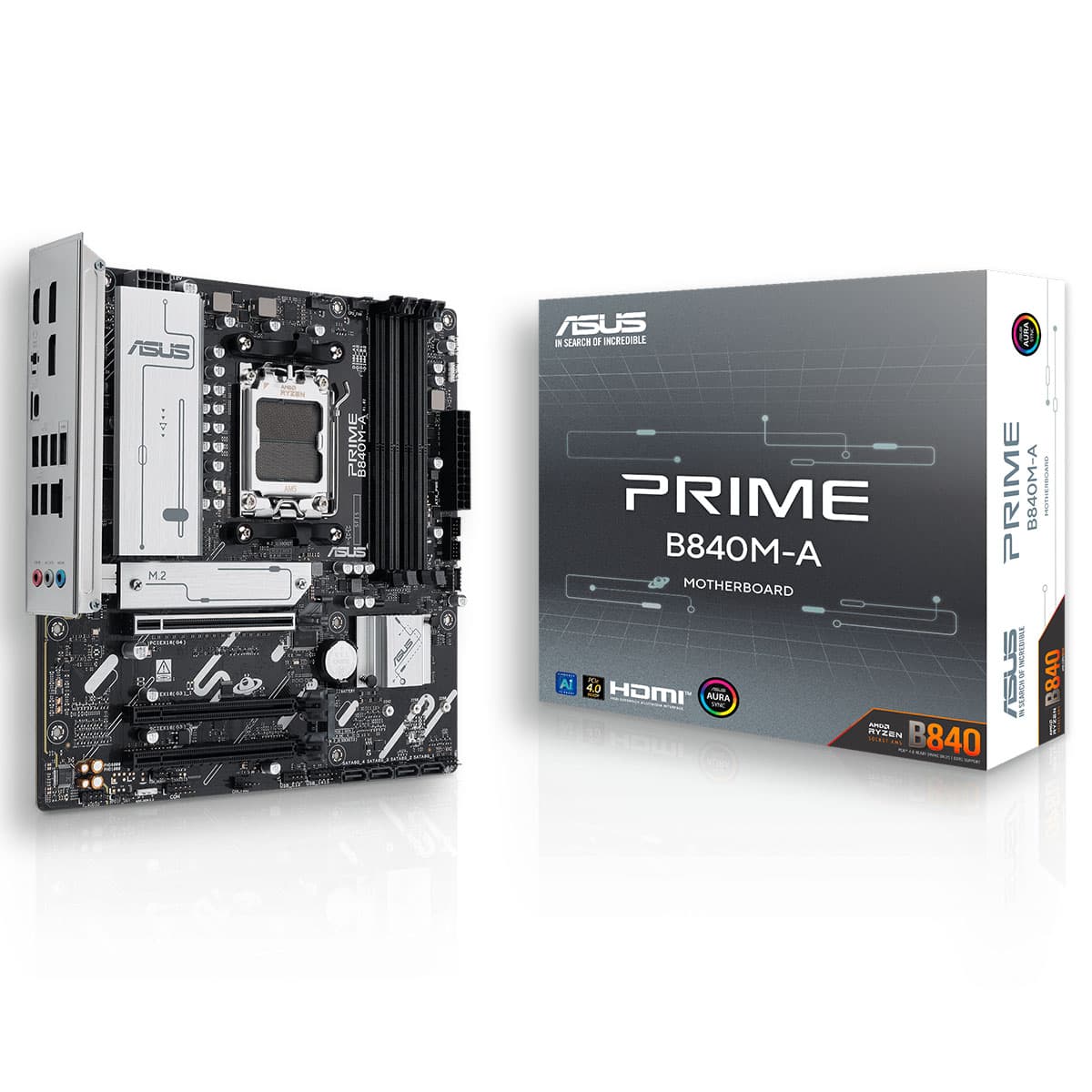 ASUS Prime B840m-A 3 GPU PCI 4.0 4DDR5 Ryzen Motherboard