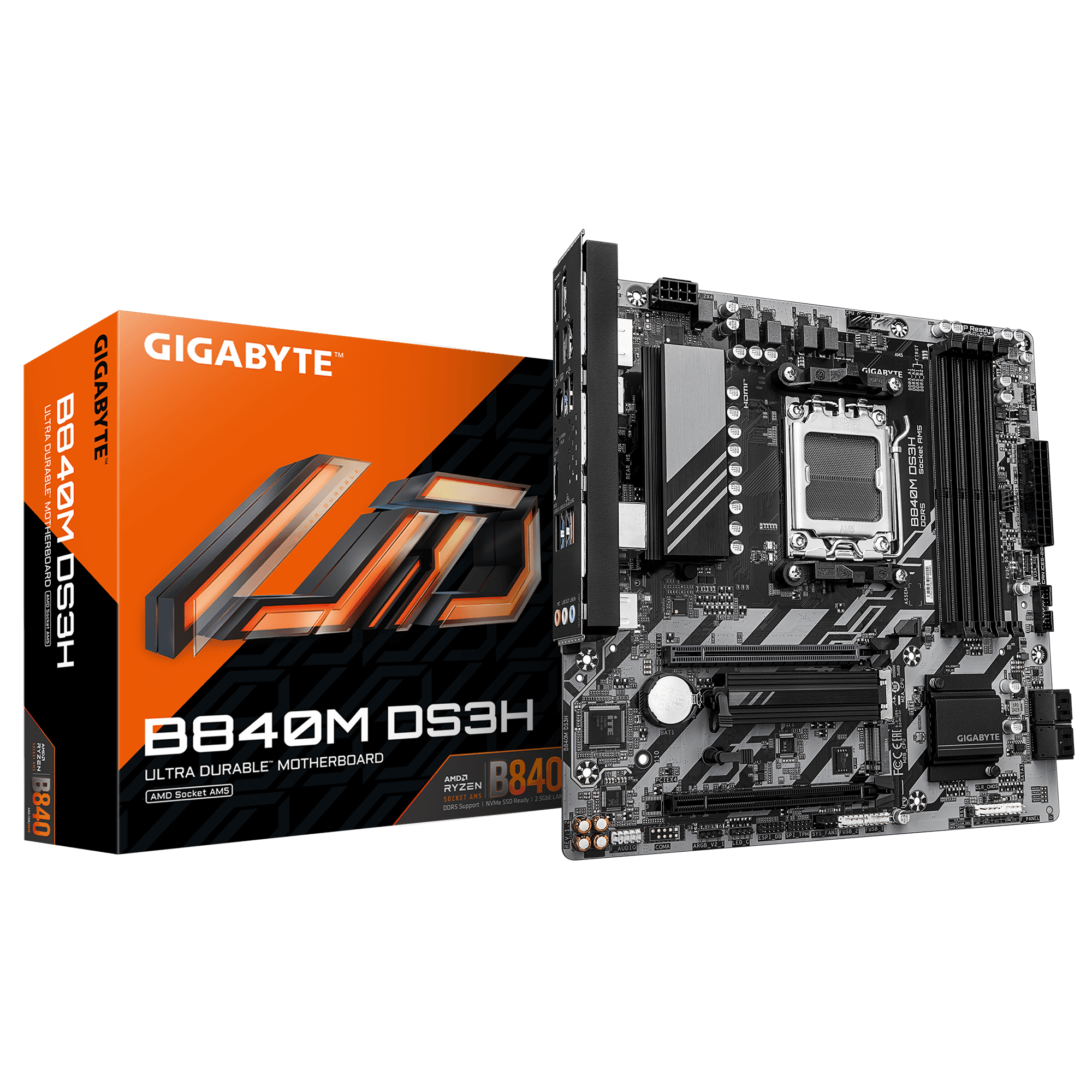 Gigabyte B840m Ds3h 2 GPU PCI 4.0 4DDR5 Ryzen Motherboard