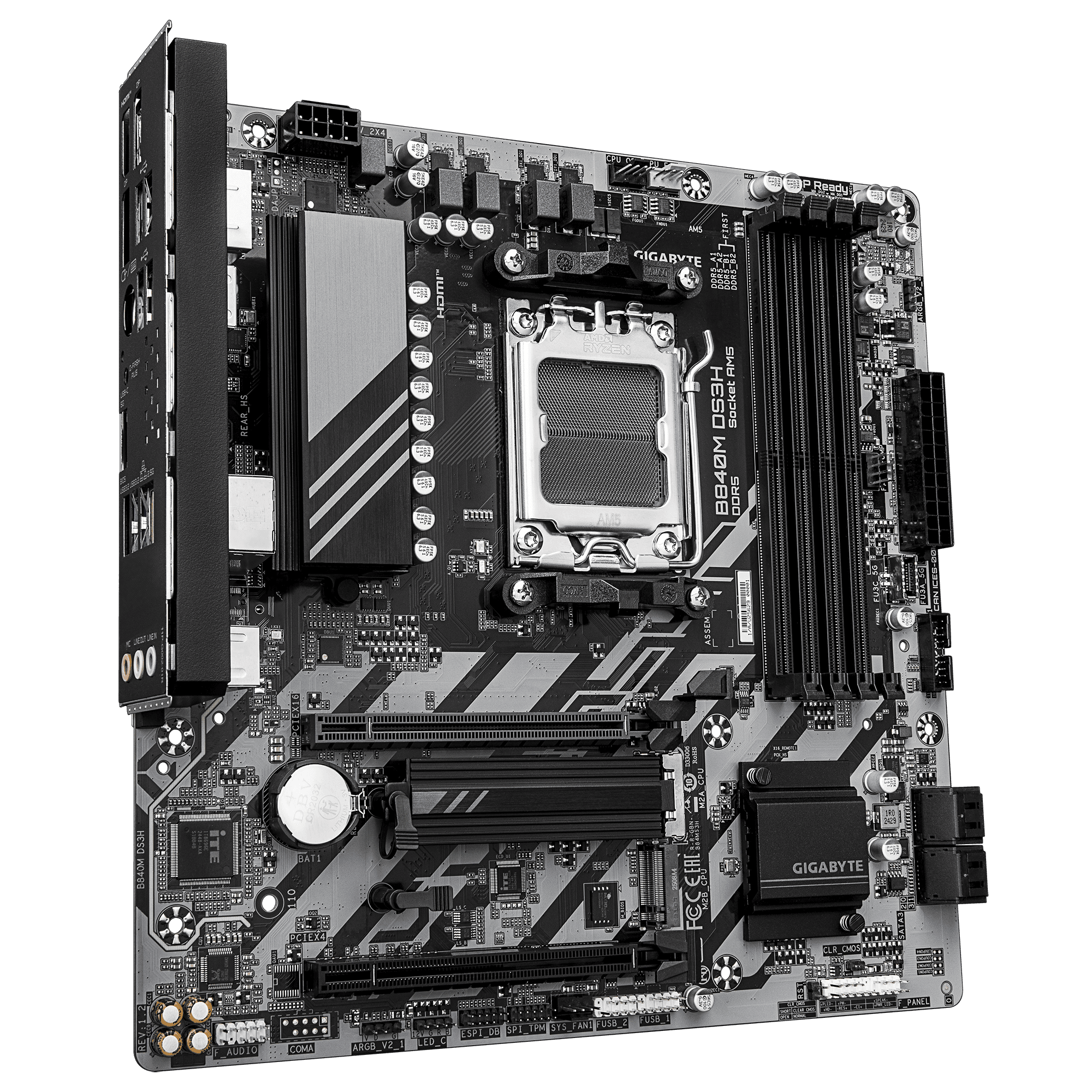 Gigabyte B840m Ds3h 2 GPU PCI 4.0 4DDR5 Ryzen Motherboard
