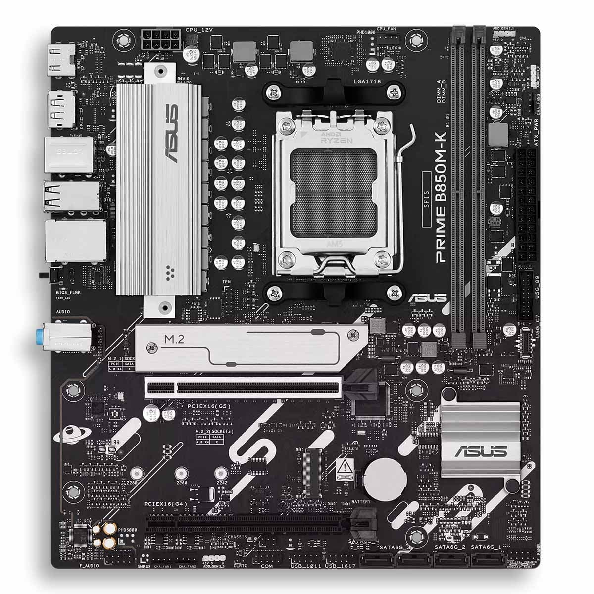 ASUS Prime B850m-K 2slot 2 GPU PCI 5.0 2DDR5 Ryzen Motherboard