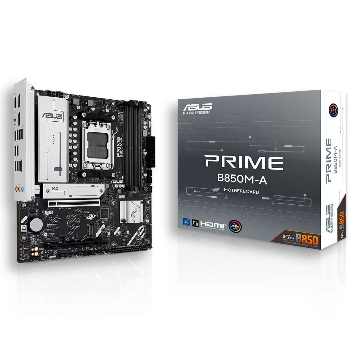 ASUS Prime B850m-A 4slot 2 GPU PCI 5.0 4DDR5 Ryzen Motherboard