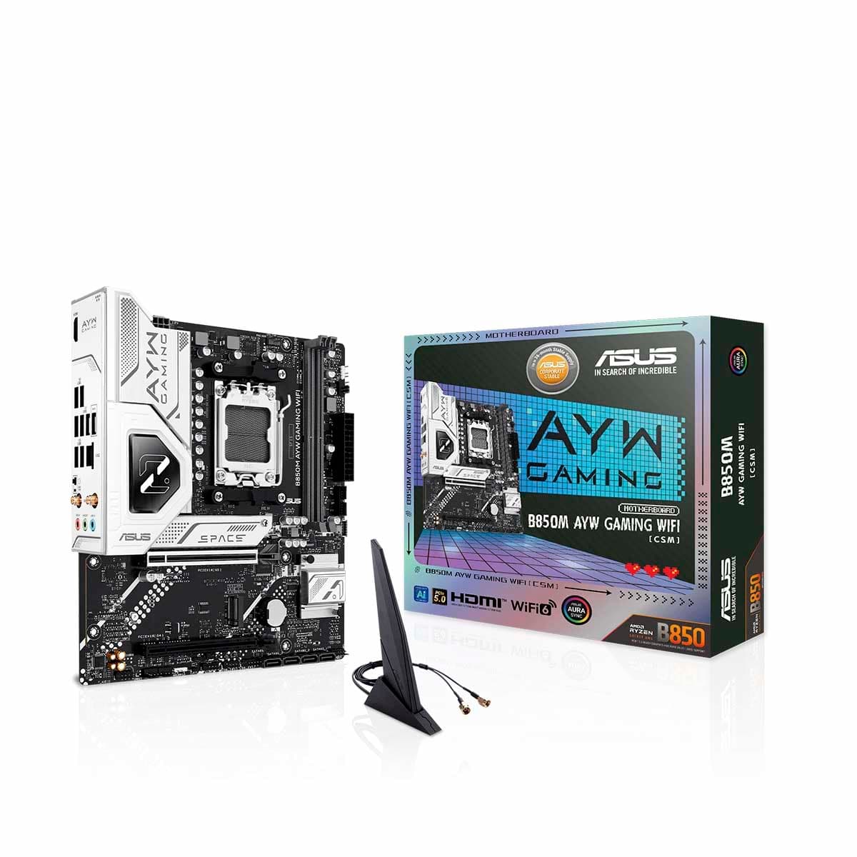 ASUS B850m-Ayw WiFi 2 GPU PCI 5.0 2DDR5 Ryzen Motherboard