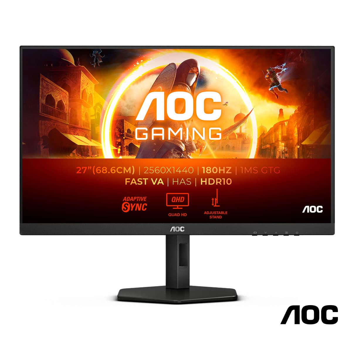 AOC 27″ Fast VA 2K QHD (1ms-180Hz) Pivot Q27g4xn LED Monitor