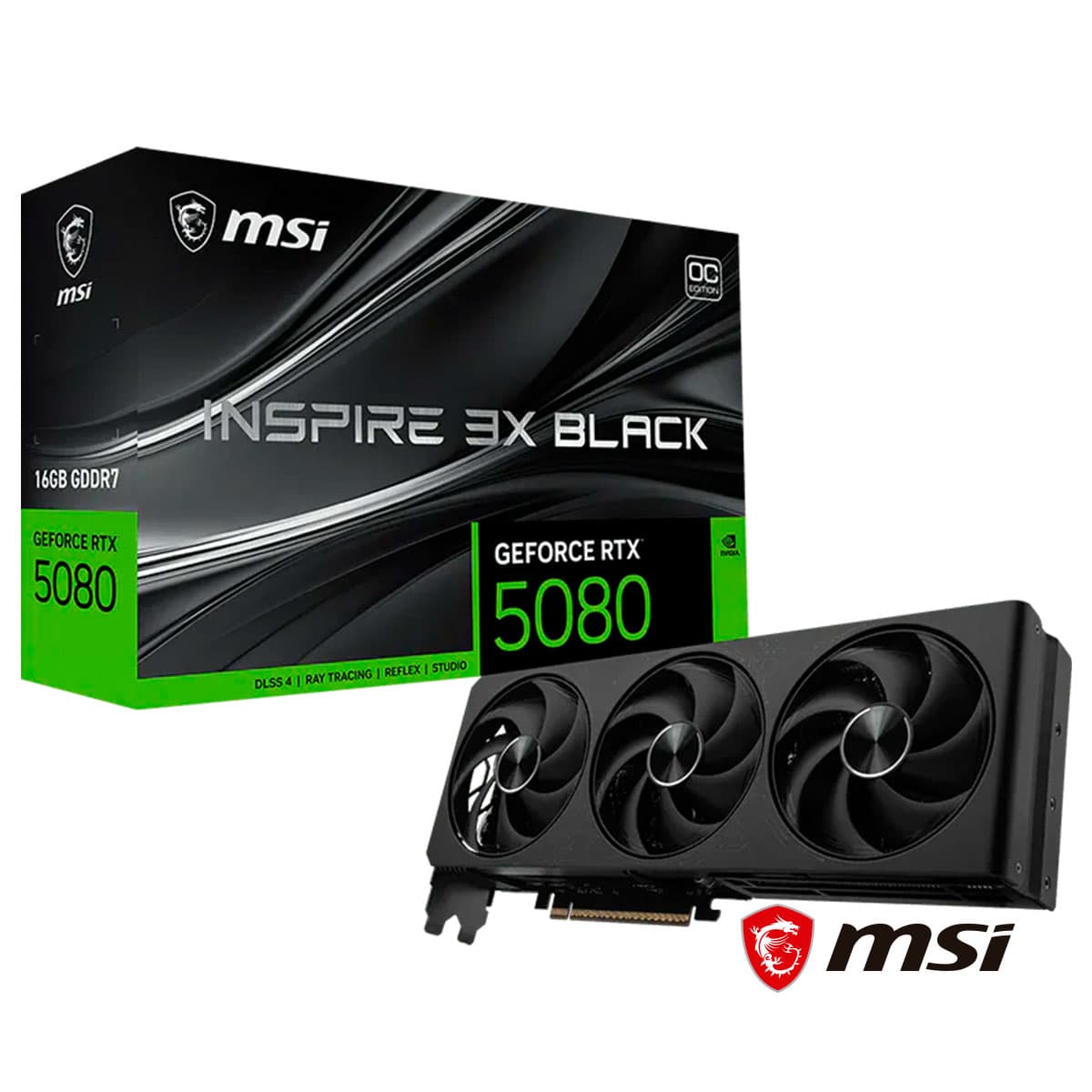 MSI RTX 5080 Inspire 3X Black OC 16GB Graphics Card