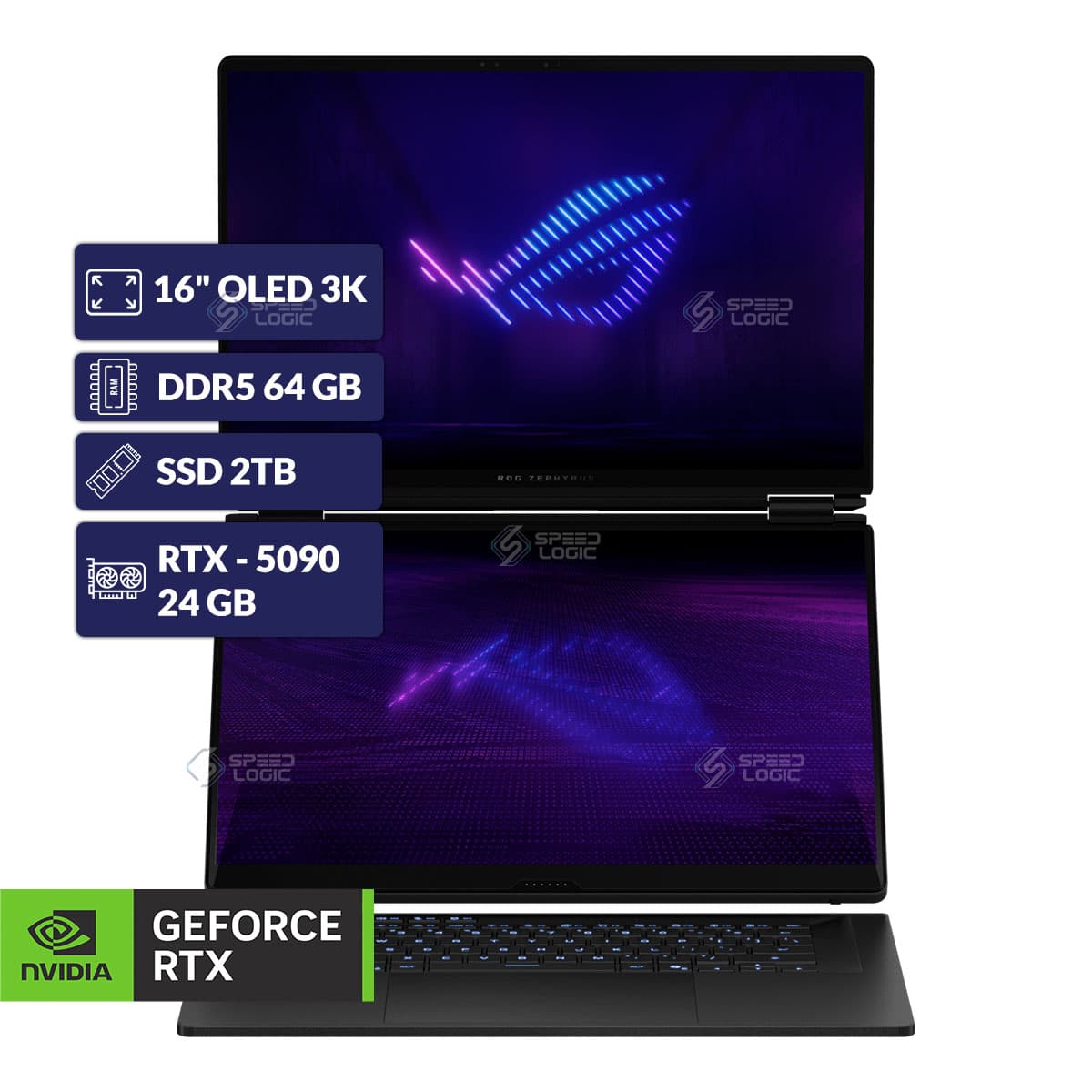ASUS ROG Zephyrus Duo 16 Gx651ax-Sr134w| Ultra 386h| 64GB RAM| M.2 NVMe 2TB| 24GB RTX-5090| 16" OLED 3k| Windows 11 Home Laptop